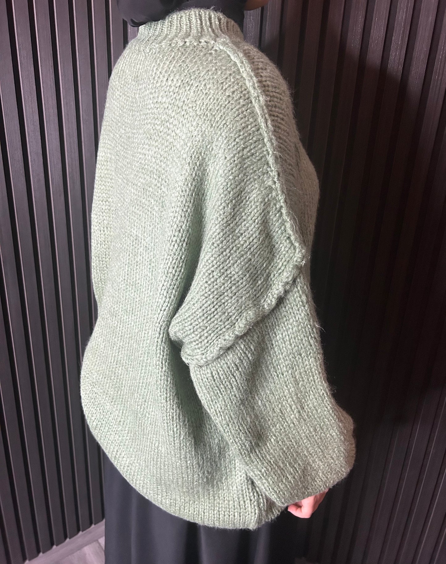 Oversized Knit Sweater Green